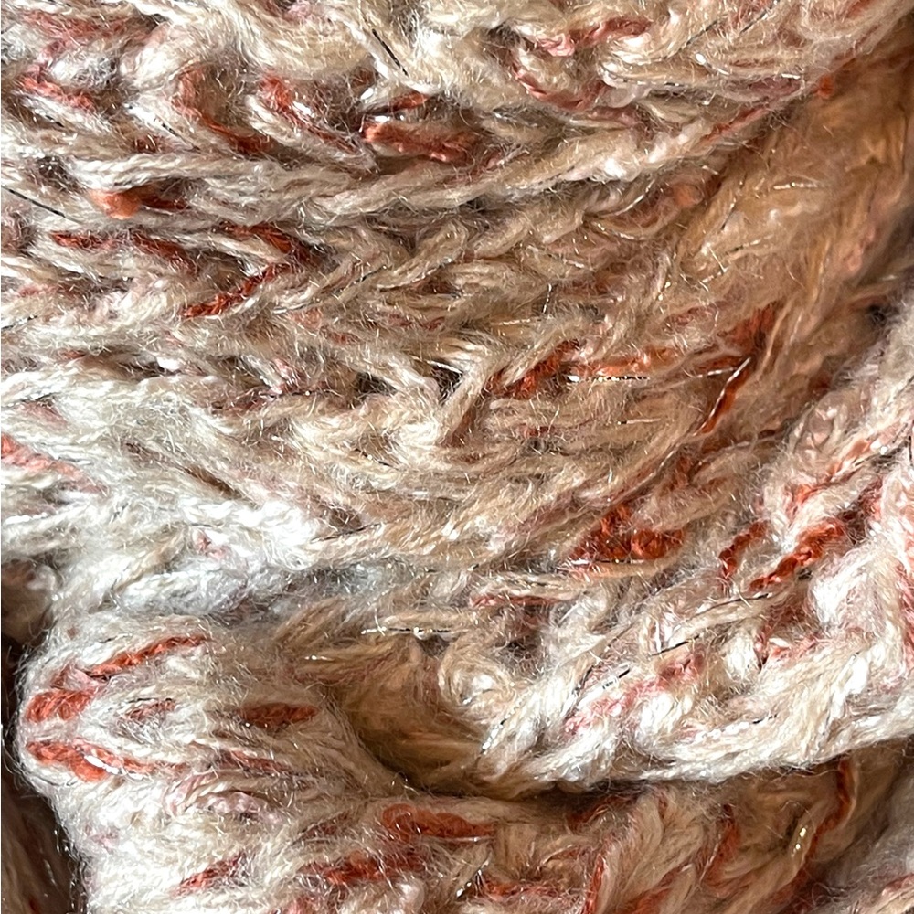 Chunky Pink & Cream Infinity Scarf - Picture 4 of 6